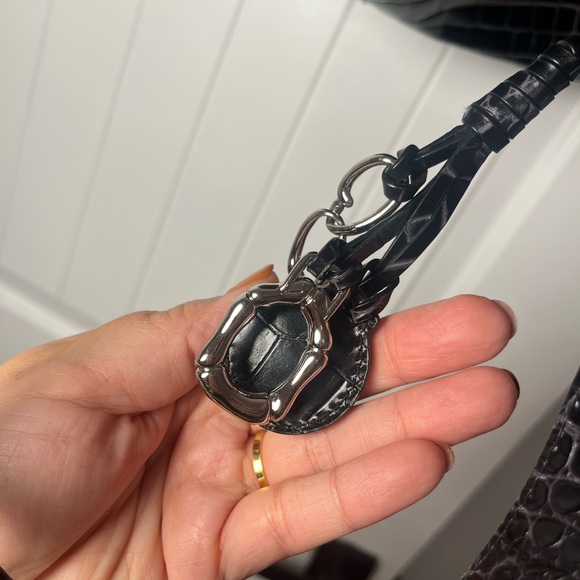 Oscar de la Renta Black Crocodile-Embossed Tote - Picture 13 of 16